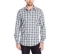 Nautica Camisa de Cuadros índigo, de Ajuste clásico, Resistente a Las Arrugas, para Hombre, Índigo (Mood Indigo), L