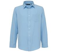 Nautica School Uniform Long Sleeve Performance Oxford Button-Down Shirt Camisa Abotonada, Azul Buey, L para Hombre