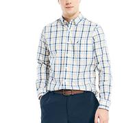 Nautica Men's Wrinkle Resistant Long Sleeve Button Front Shirt, Shoreline Yellow, Large