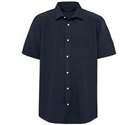 Nautica Camisa Oxford Abotonada de Manga Corta para Uniforme Escolar para Hombre, Azul Marino, L