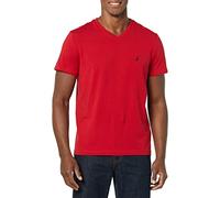 Nautica Camiseta de Manga Corta con Cuello en V para Hombre, Rojo náutico, Large