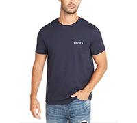 Nautica Camiseta de Manga Corta con Cuello Redondo para Hombre, Azul Marino sólido, X-Large