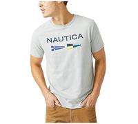 Nautica Men's Sustainably Crafted Logo Signal Flag Graphic T-Shirt, Grey Heather, Small
