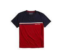Nautica - Camiseta Navtech Colorblock para Hombre, Rojo, Large