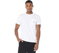 Nautica Solid Crew Neck Short Sleeve Pocket T-Shirt Camiseta, Blanco Brillante, XL Larga para Hombre