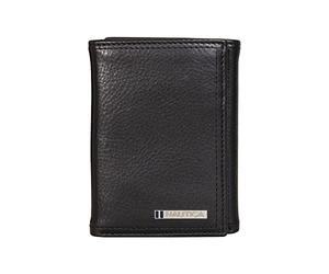 Nautica Cartera Triple de Piel esmaltada con Logotipo para Hombre con protección RFID, Color Negro, Talla única, Negro, Talla única