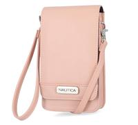 Nautica Catalina - Bolso cruzado RFID para mujer, de cuero vegano, compacto, para teléfono celular, bolso de viaje, rosado (Blush Pink), Talla única