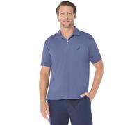 Nautica Polo de Algodón Suave Manga Corte Clásico Camisa, Azul índigo Liso, L para Hombre