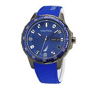 Nautica Correa de Silicona de Cuarzo de Acero Inoxidable para Hombre, Azul, 22 Reloj Casual (Modelo: NAPCLF003), Azul, Correa