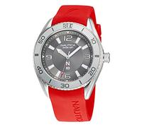 Nautica Correa de Silicona de Cuarzo de Acero Inoxidable para Hombre, Rojo, Reloj Casual 22 (Modelo: NAPFWS128), Rosso, Correa