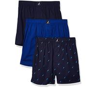 Nautica Cotton Woven 3 Pack Boxer Bxer, Peacoat/Surf The Web/Sails, XL para Hombre