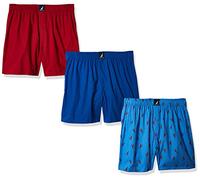 Nautica Cotton Woven 3 Pack Boxers Bxer, Sea Cobalto Red/Lobster Aero Blue, XL (Pack de 3) para Hombre