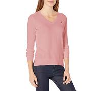 Nautica Effortless J-Class Long Sleeve 100% Cotton V-Neck Sweater Sudadera, Orquídea Rosa, S para Mujer