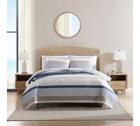 Nautica Inicio | Colección Galewood | Juego de Cama-Colcha de algodón Ultra Suave, cómoda Colcha Elegante para Todas Las Estaciones, Queen, Azul