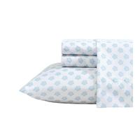 Nautica - Juego de sábanas, Ropa de Cama de Microfibra Transpirable y refrescante con Fundas de Almohada a Juego, Bolsillo Profundo, Totalmente elástico (Azul Brisa Coral costero, tamaño Queen)