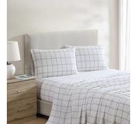 Nautica - Juego de sαbanas Queen de percal de algodσn ligero con fundas de almohada a juego, certificado Oeko-Tex Crisp & Cool (Beige trama)