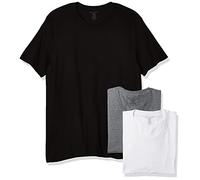 Nautica Men's 3-Pack Cotton Crew Neck T-Shirt, New White/Black/Heather Grey, MD