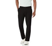 Nautica Men's Classic Fit Flat Front Stretch Solid Chino Deck Pant, True Black, 38W 30L