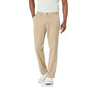 Nautica Men's Classic Fit Flat Front Stretch Solid Chino Deck Pant, True Khaki, 33W 32L