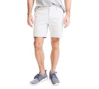 Nautica Men's Cotton Twill Flat Front Stretch Chino Short, Stone, 32W