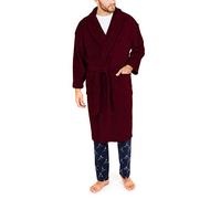 Nautica Men's Long Sleeve Cozy Soft Plush Shawl Collar Robe, Burgundy, One Size