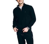 Nautica Men's Quarter-Zip Sweater Suéter, Negro (True Black), L para Hombre