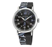 Nautica men's quartz canvas strap, black, 20 casual watch (model: napl