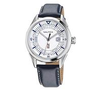 Nautica Men's Quartz Leather Strap, Blue, 20 Casual Watch (Model: NAPCRF001)