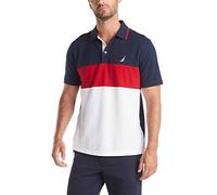 Nautica Men's Short Sleeve 100% Cotton Pique Color Block Polo Shirt