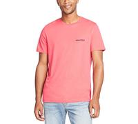 Nautica Men's Short Sleeve Solid Crew Neck T-Shirt, Melon Berry, Small
