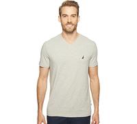 Nautica Men's Short Sleeve Solid Slim Fit V-Neck T-Shirt, Grey Heather, Small