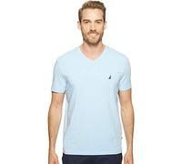 Nautica Men's Short Sleeve Solid Slim Fit V-Neck T-Shirt, Noon Blue, Large