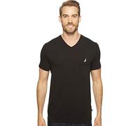 Nautica Men's Short Sleeve Solid Slim Fit V-Neck T-Shirt, True Black, Large