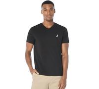 Nautica Men's Short Sleeve Solid Slim Fit V-Neck T-Shirt, True Black, Medium