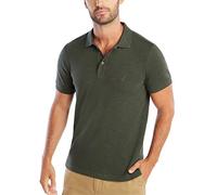 Nautica Men's Slim Fit Short Sleeve Solid Soft Cotton Polo Shirt, Moss Heather, Large