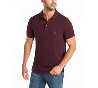 Nautica Men's Slim Fit Short Sleeve Solid Soft Cotton Polo Shirt, Shipwreck Burgundy Heather, Small
