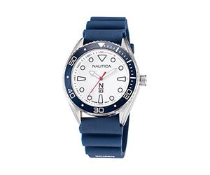 Nautica Men's Stainless Steel Quartz Silicone Strap, Blue, 22 Casual Watch (Model: NAPFWF115)