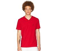 Nautica Men's Standard Short Sleeve Solid Slim Fit V-Neck T-Shirt, Red, Small