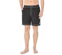 Nautica Men's Standard Solid Quick Dry Classic Logo Swim Trunk, True Black, X-Small