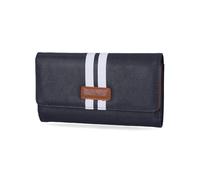 Nautica Money Manager - Cartera delgada y pequeña RFID para mujer, tarjetero de crédito con monedero y cartera con cremallera, organizador de embrague para mujer, Rayas de carreras índigo, Talla única