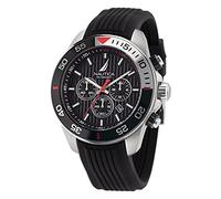 Nautica NAPNOS301 - Reloj cronógrafo Moderno para Hombre, Tono Plateado/Negro/Negro, Correa