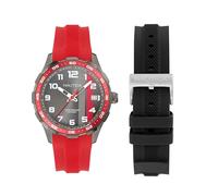Nautica NST NAPNSS609 - Reloj de Pulsera de Silicona para Hombre, Color Negro y Rojo