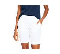 Nautica Pantalón corto estampado de sarga elástica para mujer, Blanco brillante, 0