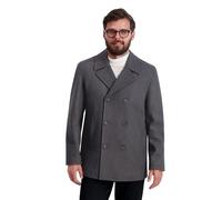 Nautica Peacoat de doble botonadura Melton grande y alto para hombre, gris oscuro, L