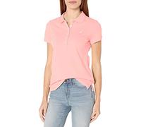 Nautica - Polo de algodón de Manga Corta con 5 Botones para Mujer, Aloha Rosado, M