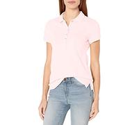 Nautica - Polo de algodón de Manga Corta con 5 Botones para Mujer, Rosa (Cradle Pink), Large