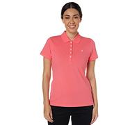 Nautica - Polo de algodón de Manga Corta con 5 Botones para Mujer, Rosa melón., Large