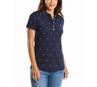 Nautica, Polo de algodón elástico para Mujer, Marino, S
