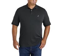 Nautica Polo de algodón Suave sólido de Manga Corta de Ajuste clásico para Hombre, Negro (True Black), XX-Large Alto