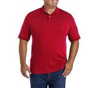 Nautica Polo de algodón Suave sólido de Manga Corta de Ajuste clásico para Hombre, Rojo, 3XL